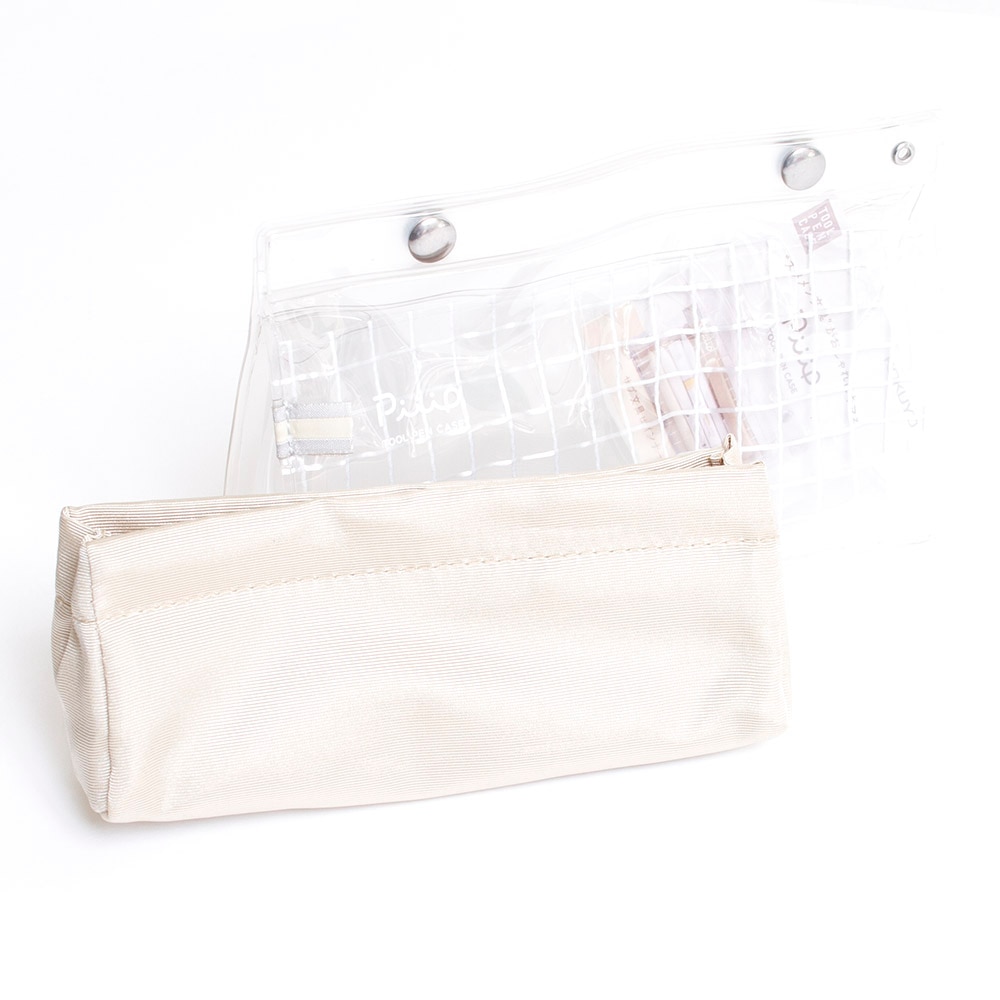 White, Pencil Case, Art & School, Kokuyo, Tool Pencase, Shiny Beige, 699203